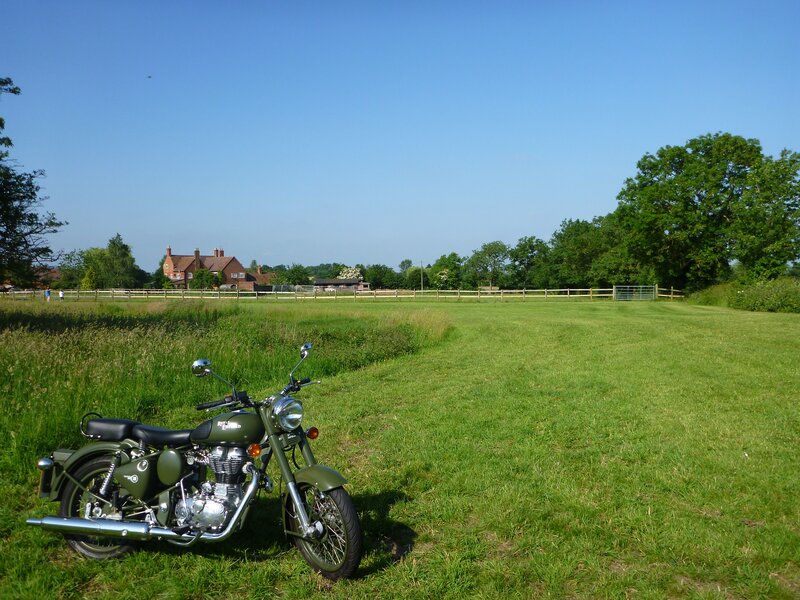 Royal Enfield in the fields of England